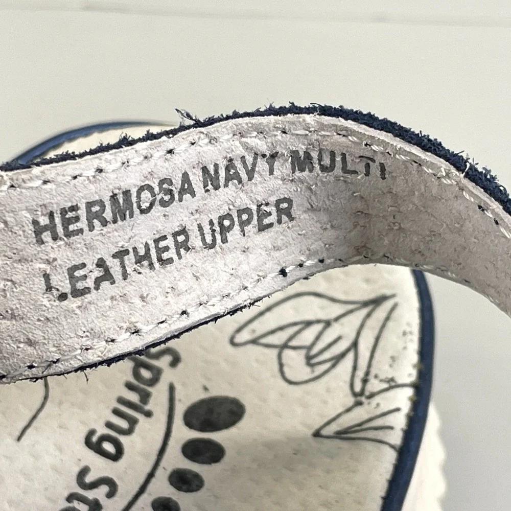Spring Step Hermosa Sandals Womens Size 41 US 9.5 Navy Blue Leather Strappy Shoe